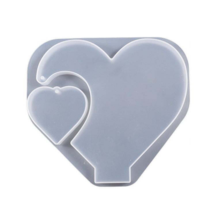 DIY Glue Double Heart-Shaped Hanging Photo Frame Display Stand Silicone Mold, Spec: Heart