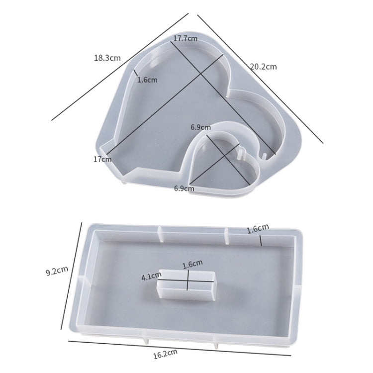DIY Glue Double Heart-Shaped Hanging Photo Frame Display Stand Silicone Mold, Spec: Base