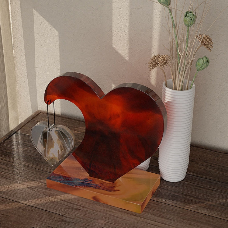 DIY Glue Double Heart-Shaped Hanging Photo Frame Display Stand Silicone Mold, Spec: Heart