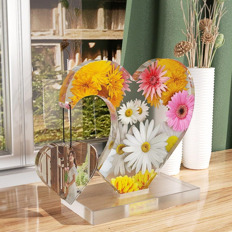 DIY Glue Double Heart-Shaped Hanging Photo Frame Display Stand Silicone Mold, Spec: Heart