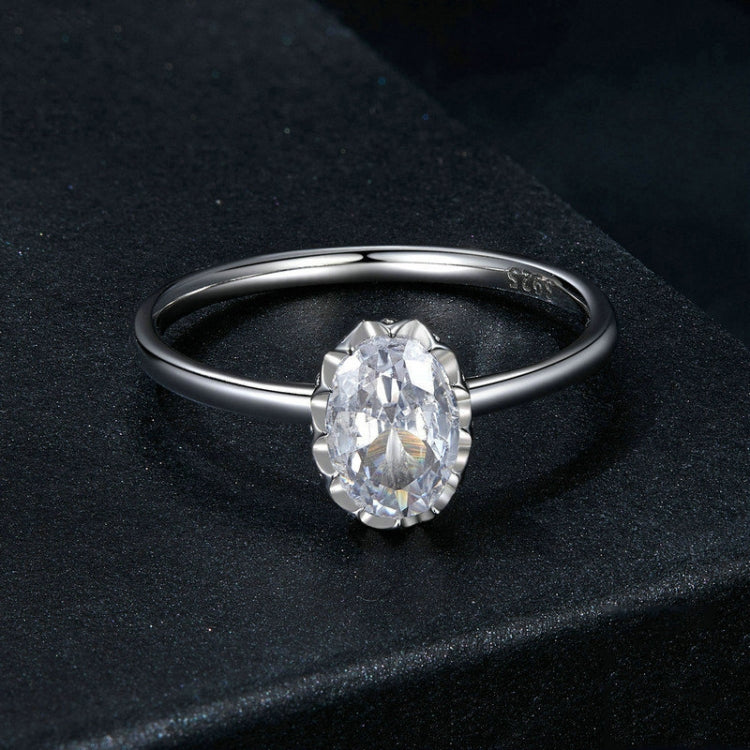 S925 Sterling Silver Plated With White Gold 1 Carat Moissanite Ring