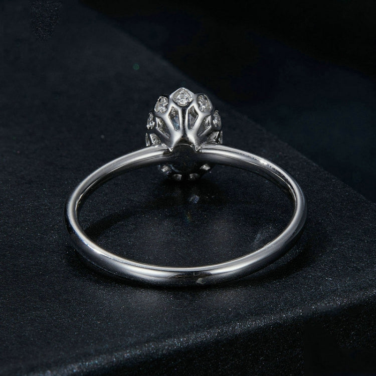 S925 Sterling Silver Plated With White Gold 1 Carat Moissanite Ring
