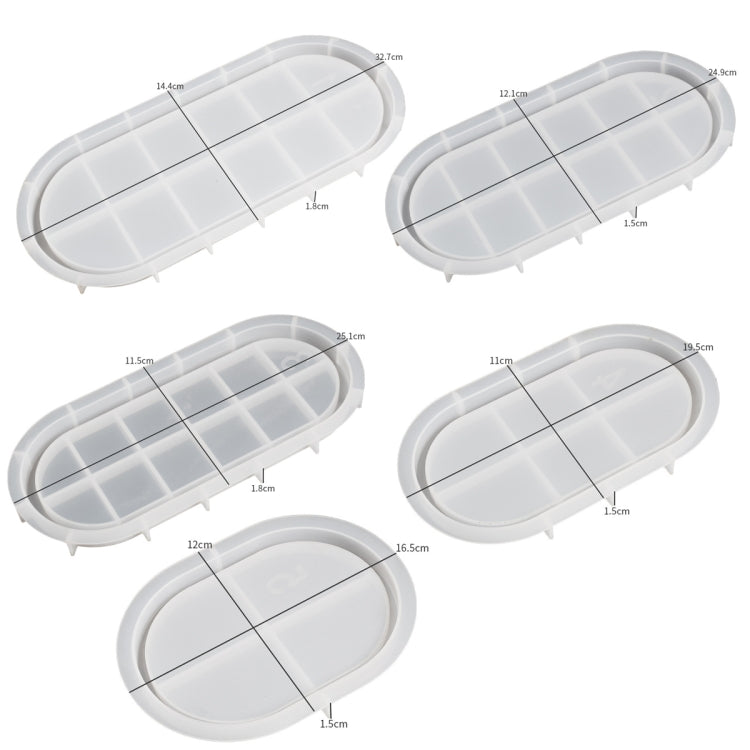 DIY Epoxy Oval Tray Dish Mold Silicone Mold for Flower Pot Base, Spec: 004