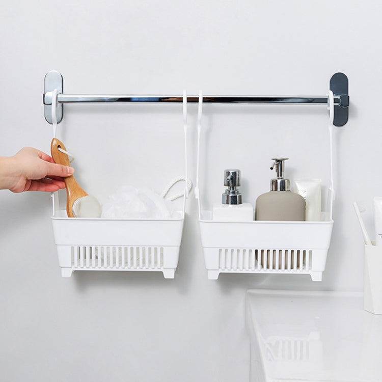 Household Bathroom Hanging Drainage Hanger Kitchen Multifunctional Stackable Basket - White