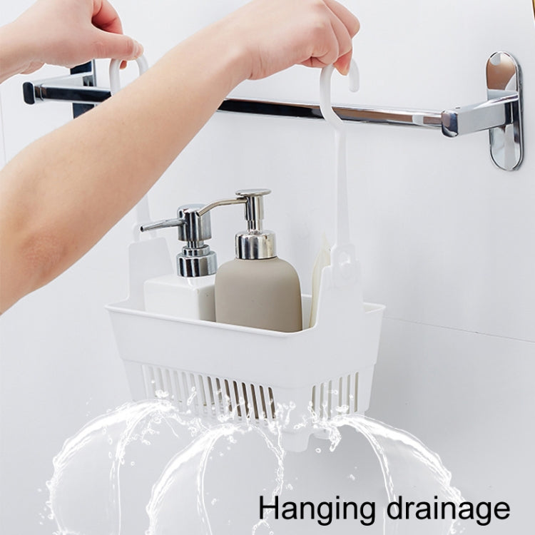 Household Bathroom Hanging Drainage Hanger Kitchen Multifunctional Stackable Basket - White