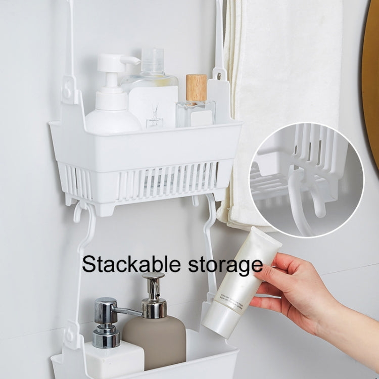 Household Bathroom Hanging Drainage Hanger Kitchen Multifunctional Stackable Basket - White