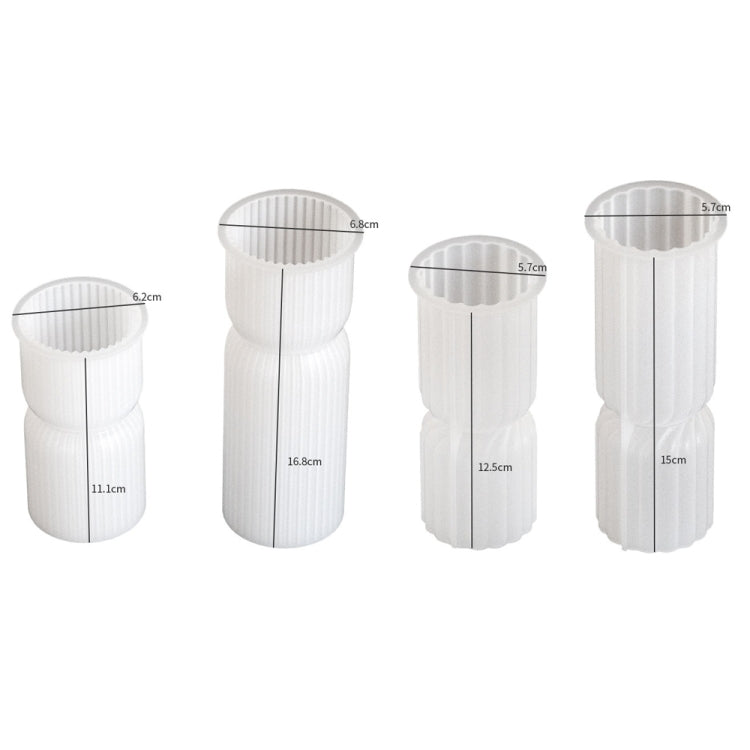 DIY Geometric Cylinder Vertical Stripe Candle Silicone Mold Resin Ornaments Mold, Spec: 002