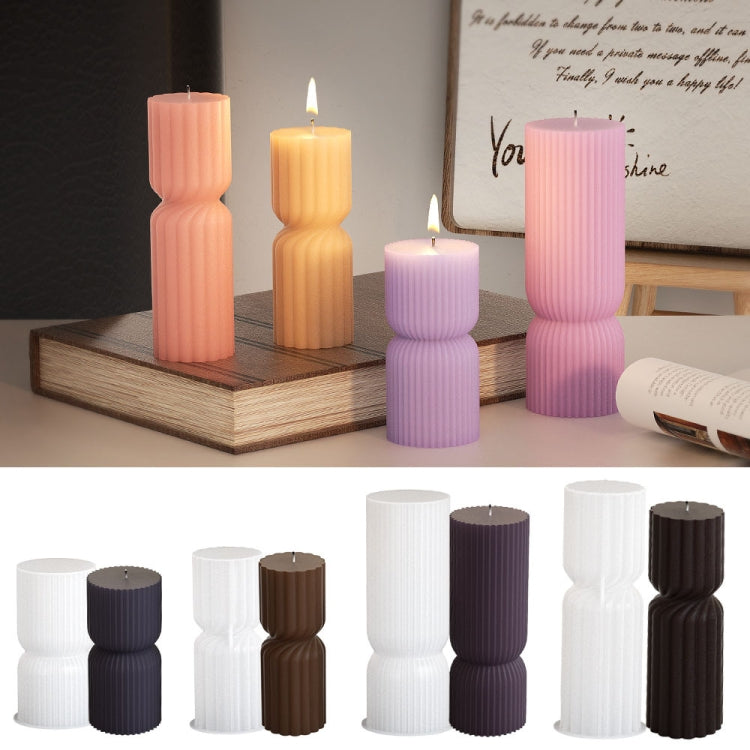 DIY Geometric Cylinder Vertical Stripe Candle Silicone Mold Resin Ornaments Mold, Spec: 004