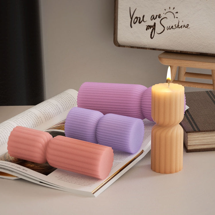 DIY Geometric Cylinder Vertical Stripe Candle Silicone Mold Resin Ornaments Mold, Spec: 002