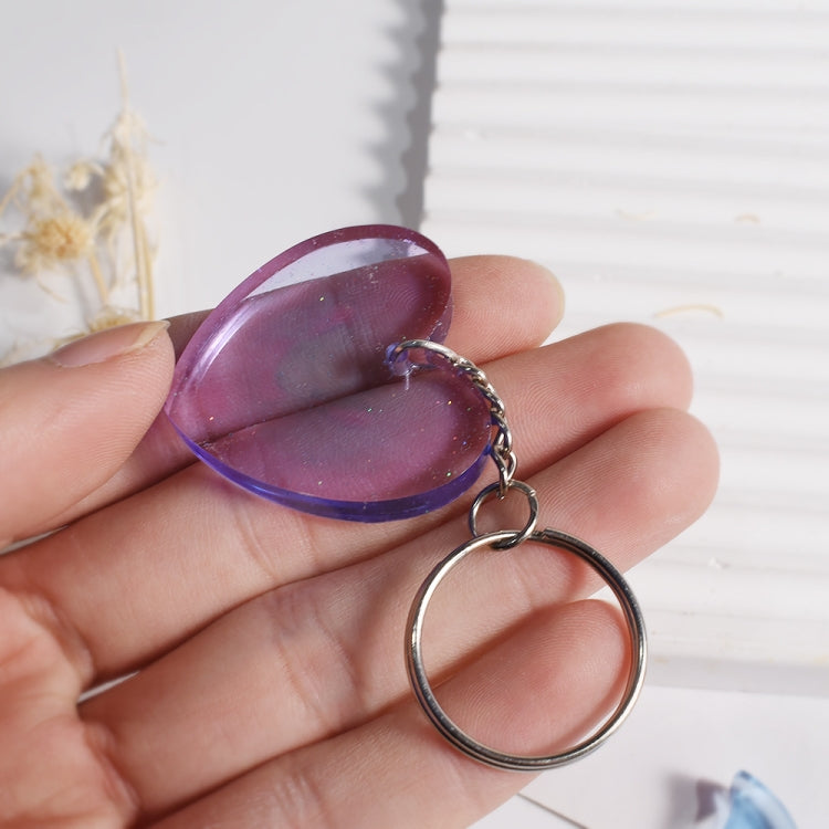 DIY Crystal Glue Heart Butterfly Pendant Keychain Ornament Silicone Mold