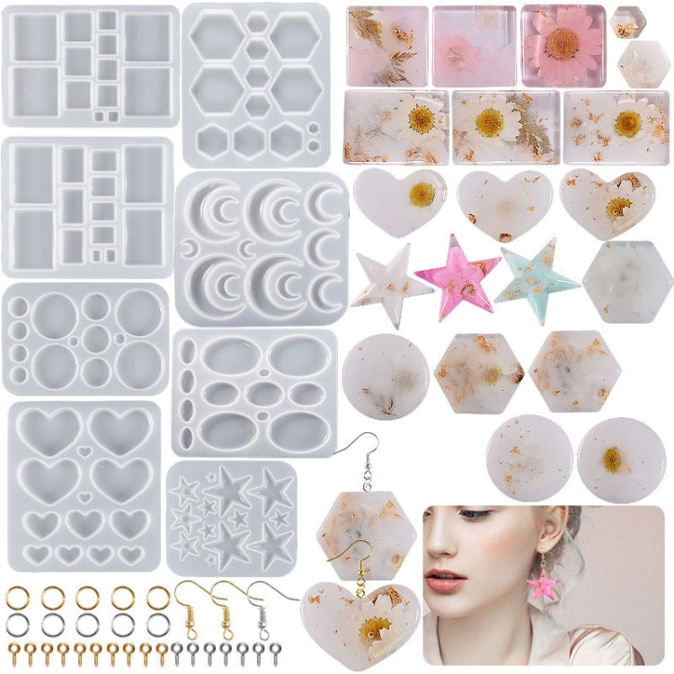 DIY Epoxy Resin Three-Dimensional Geometric Pendant Earring Silicone Mold, Spec: Round