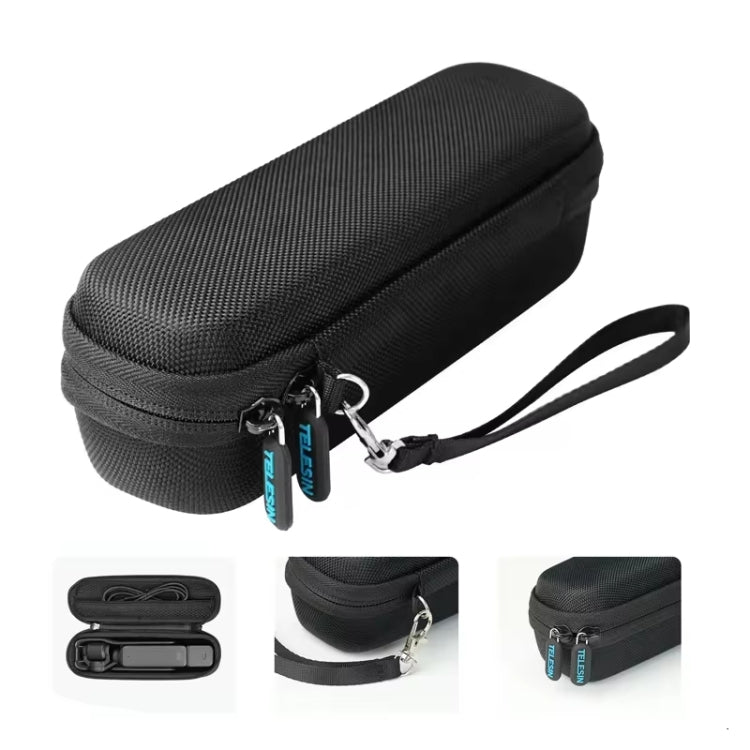 For DJI Osmo Pocket 3 Camera TELESIN Portable Carrying Bag Storage Case - Black