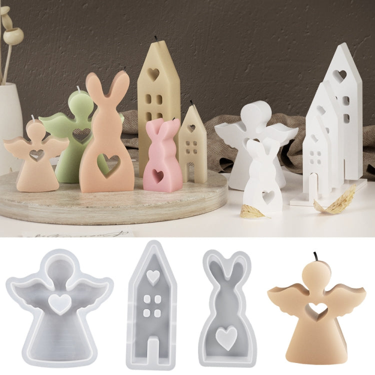 DIY Epoxy Easter Desktop Decoration Candle Silicone Mold, Spec: House 002