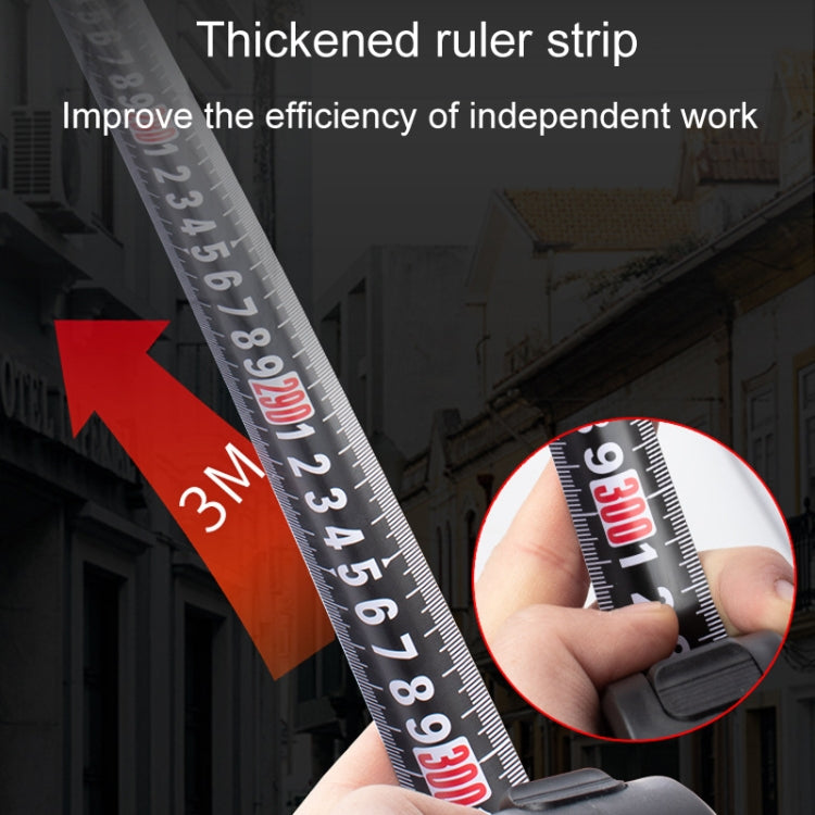 DONG GSHENG High Precision Home Use Steel Utility Scale Thickened Measuring Tape, Model: Black Shell White Frosted 5m x 25mm
