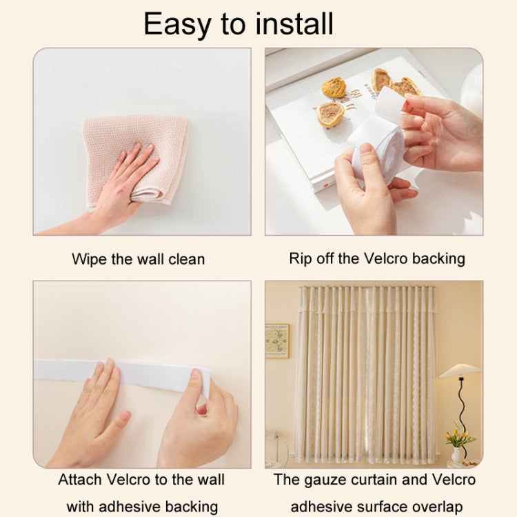 2 x 1.5m Sticky No-Punch Installation Bedroom Balcony High Blackout Self-Adhesive Curtains
