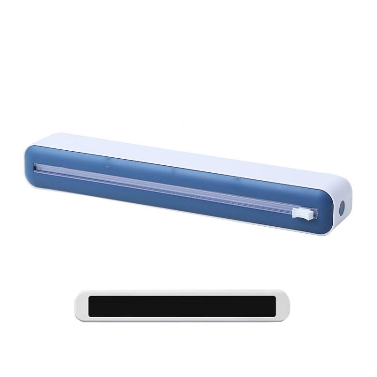 Cling Film Cutter Adjustable Storage Cutting Box, Color: Blue White Magnetic Sticker