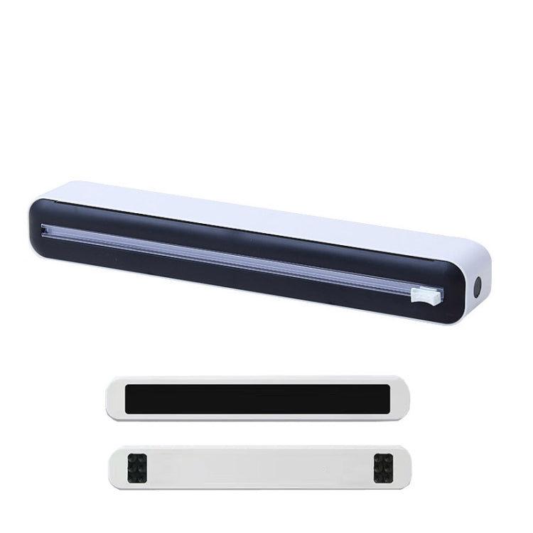 Cling Film Cutter Adjustable Storage Cutting Box, Color: Black White Magnet+Suction Cup