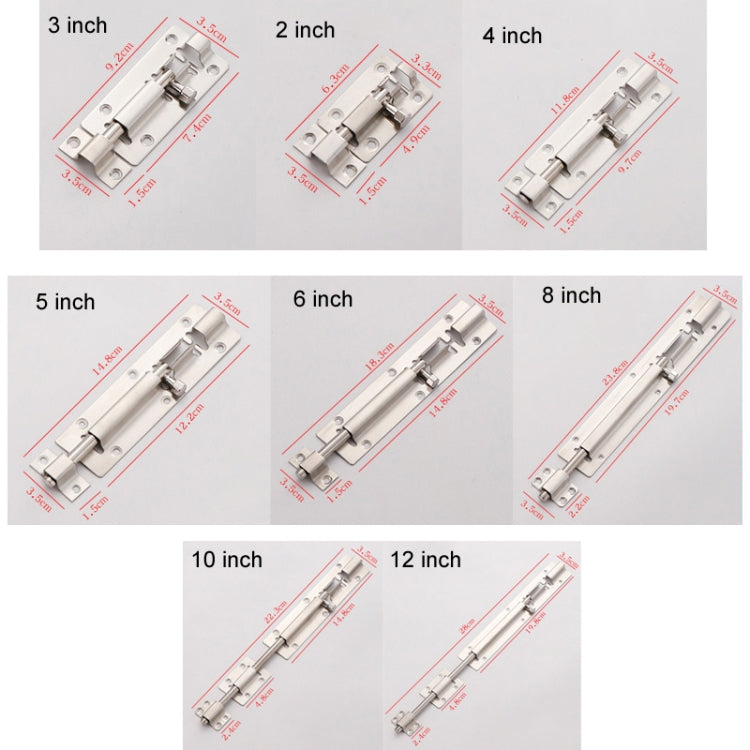 3 inch Stainless Steel Latch Door Bolt Bathroom Wooden Door And Window Anti-Theft Latch Lock