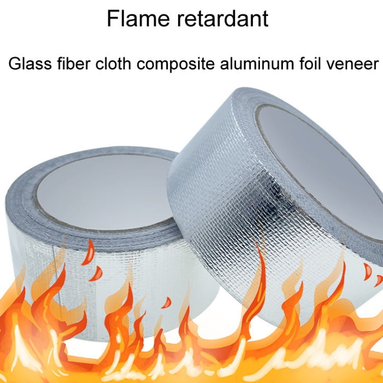 5cm x 5m 0.15mm Glass Fiber Cloth Aluminum Foil Tape Air- Conditioning Pipe Waterproof Seam Sealing Tape