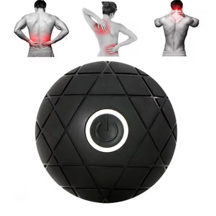 3D Vibrating Yoga Ball Muscle Relaxation Massage Fitness Ball Rechargeable Handheld Silicone Massage Ball - Black