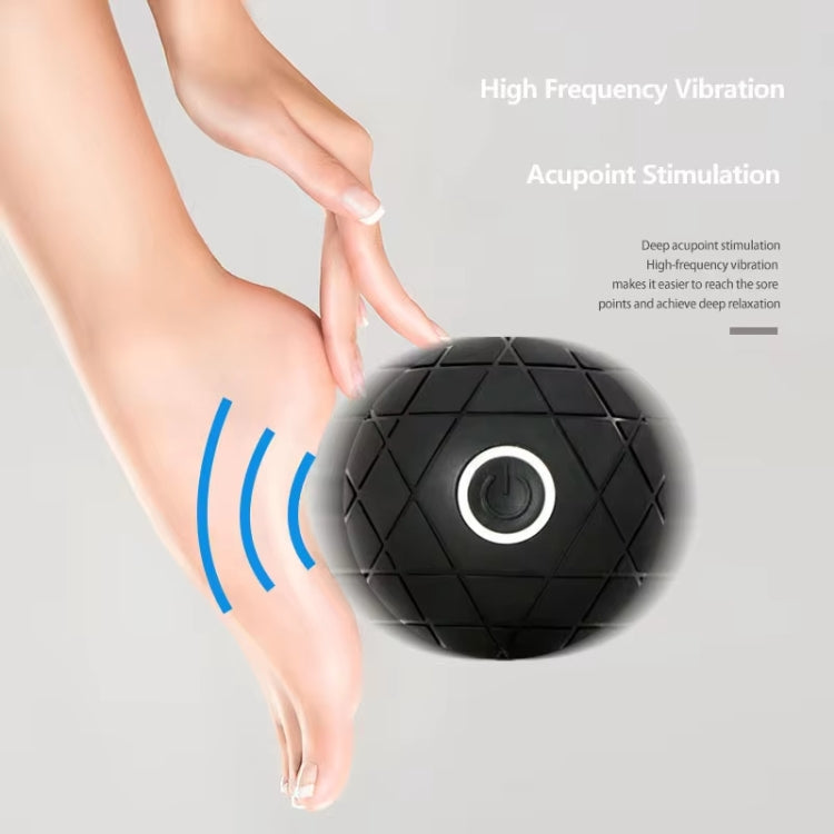 3D Vibrating Yoga Ball Muscle Relaxation Massage Fitness Ball Rechargeable Handheld Silicone Massage Ball - Black