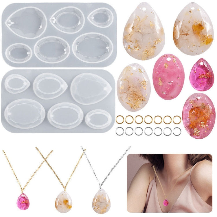 DIY Crystal Epoxy Cross Section Oval Pendant Earring Silicone Mold - Water Drops