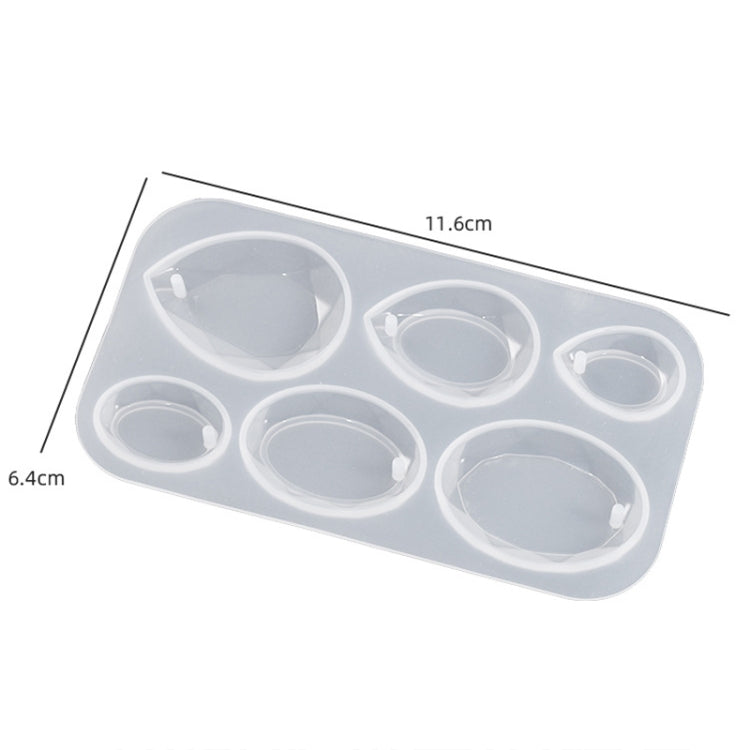 DIY Crystal Epoxy Cross Section Oval Pendant Earring Silicone Mold - Water Drops