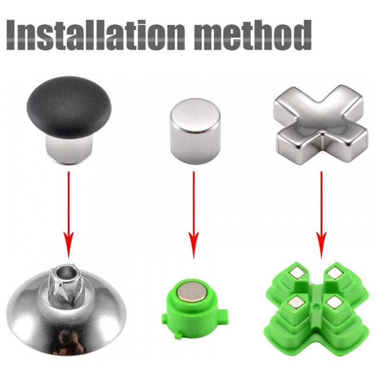 For PS4 32pcs /Set Gamepad Metal Buttons Mushroom Head Magnetic Base Cross Keys Accessory Set