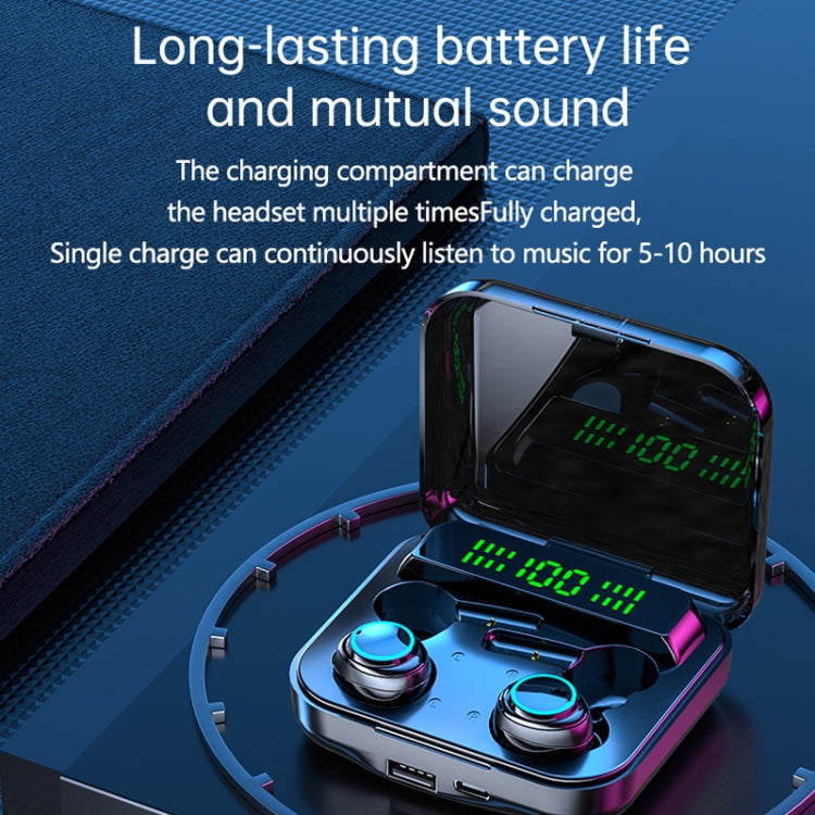 M21 2pairs Bluetooth 5.2 Earphones TWS Wireless Couple Noise Canceling Waterproof Earbuds - Black