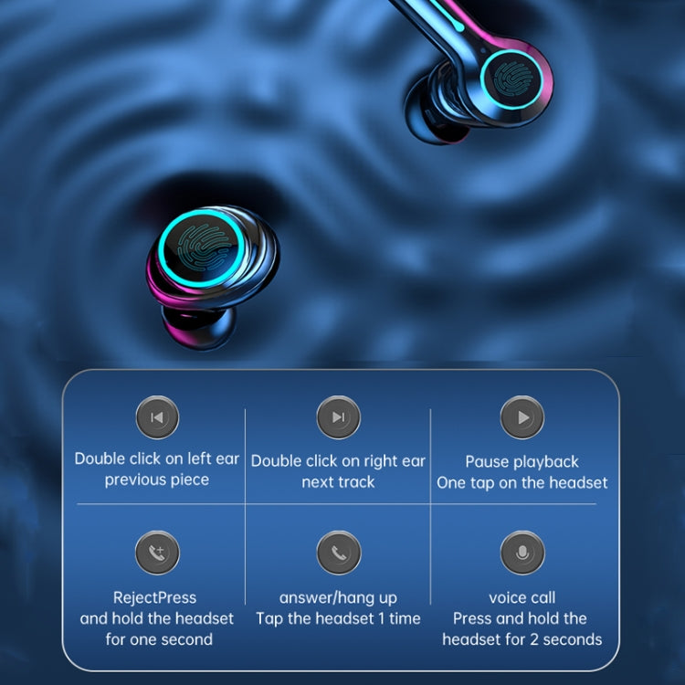 M21 2pairs Bluetooth 5.2 Earphones TWS Wireless Couple Noise Canceling Waterproof Earbuds - Black