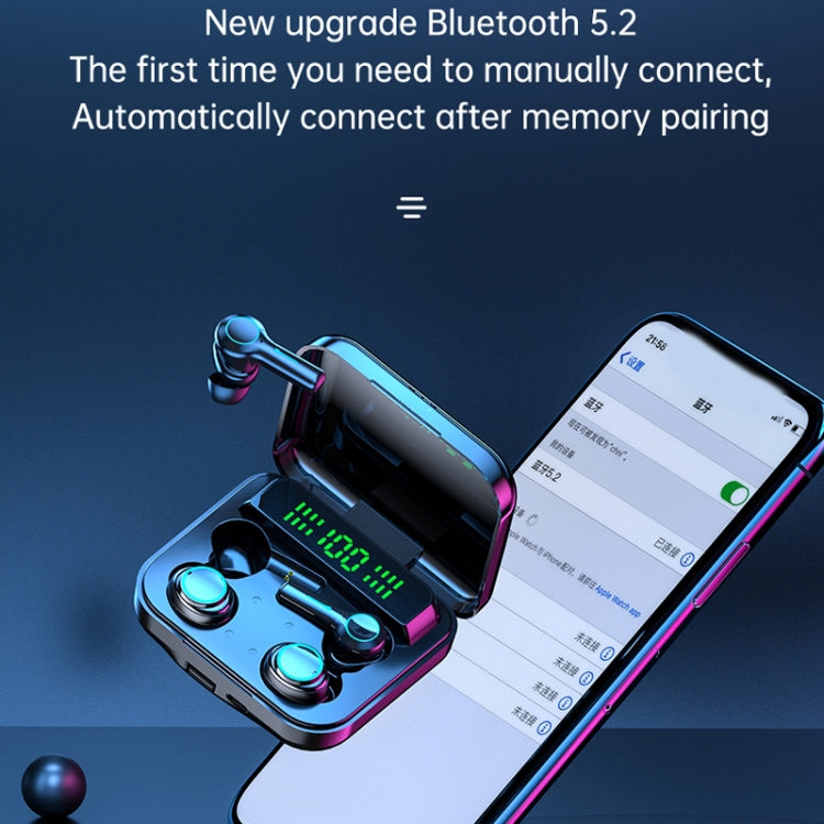 M21 2pairs Bluetooth 5.2 Earphones TWS Wireless Couple Noise Canceling Waterproof Earbuds - Black
