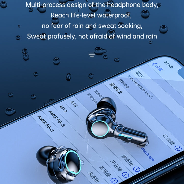 M21 2pairs Bluetooth 5.2 Earphones TWS Wireless Couple Noise Canceling Waterproof Earbuds - Black
