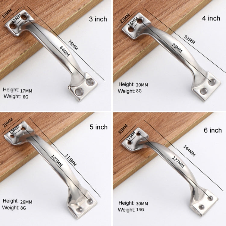 10pcs 6 inch Bow-Shaped Stainless Steel Door Handle Simple Window And Cabinet Drawer Handle