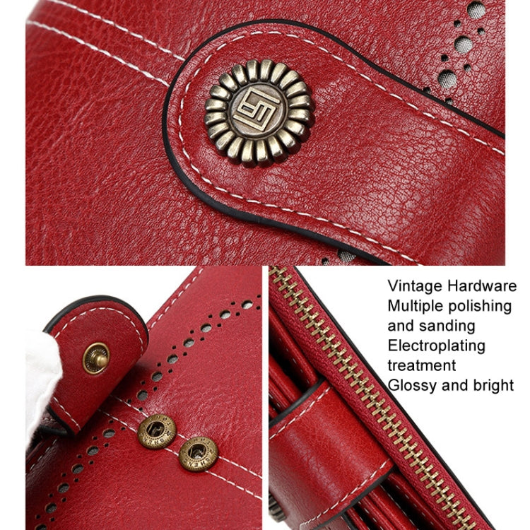 RFID Anti-theft Brush Women Wallet Multi Card Position Buckle Wallet Short Zipper Purse