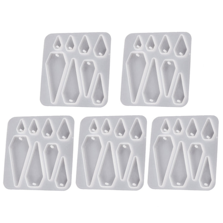 5pcs DIY Crystal Epoxy Earrings Silicone Mold Pendant Jewelry Mold, Spec: Crystal
