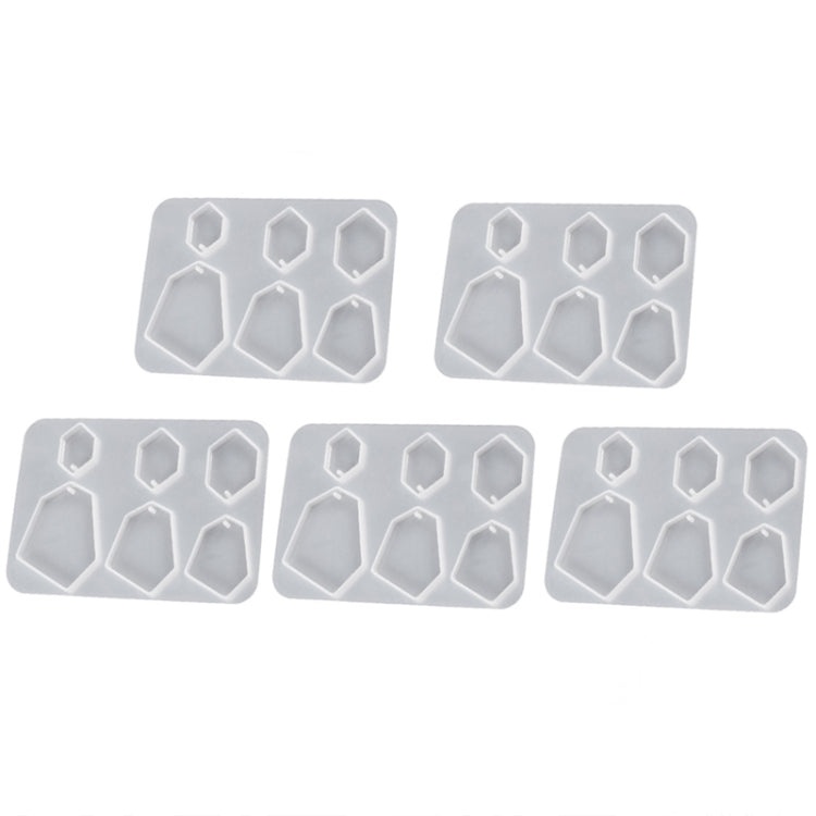 5pcs DIY Crystal Epoxy Earrings Silicone Mold Pendant Jewelry Mold, Spec: Hexagonal