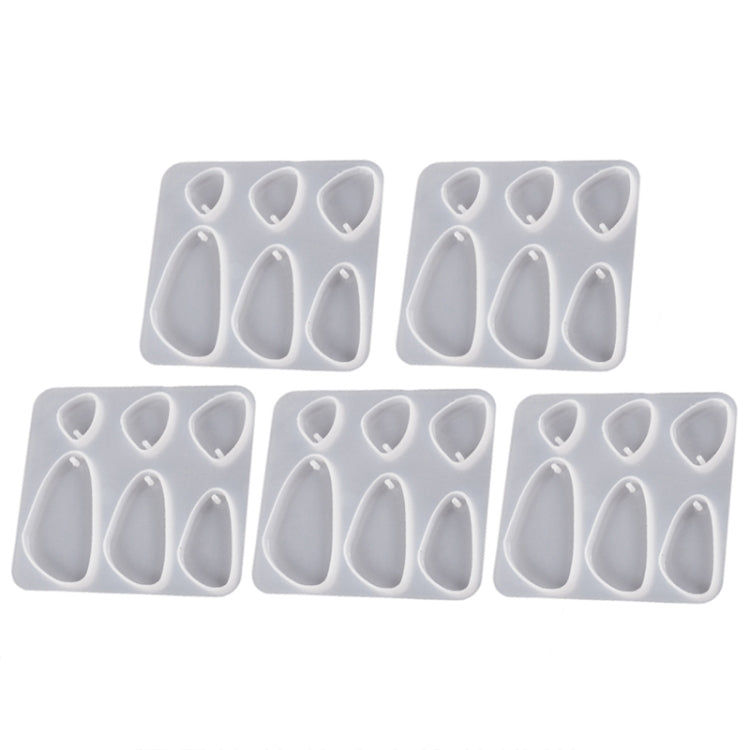 5pcs DIY Crystal Epoxy Earrings Silicone Mold Pendant Jewelry Mold, Spec: Round Triangle