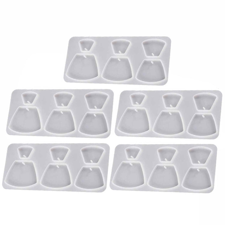 5pcs DIY Crystal Epoxy Earrings Silicone Mold Pendant Jewelry Mold, Spec: Four-edged