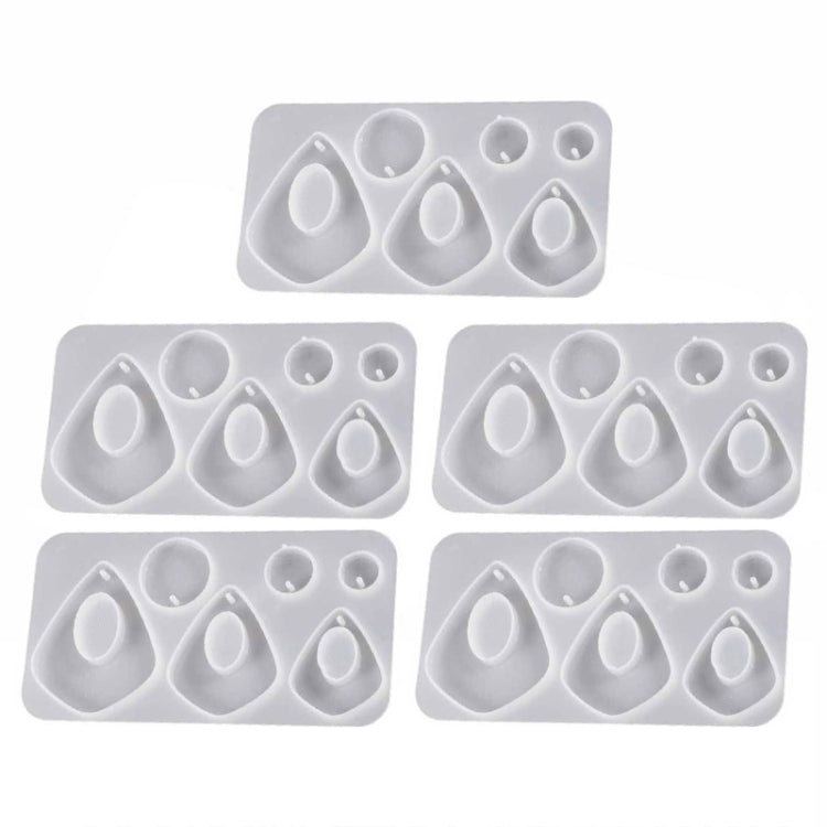 5pcs DIY Crystal Epoxy Earrings Silicone Mold Pendant Jewelry Mold, Spec: Big Water Drop