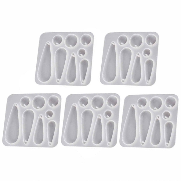 5pcs DIY Crystal Epoxy Earrings Silicone Mold Pendant Jewelry Mold, Spec: Small Water Drop