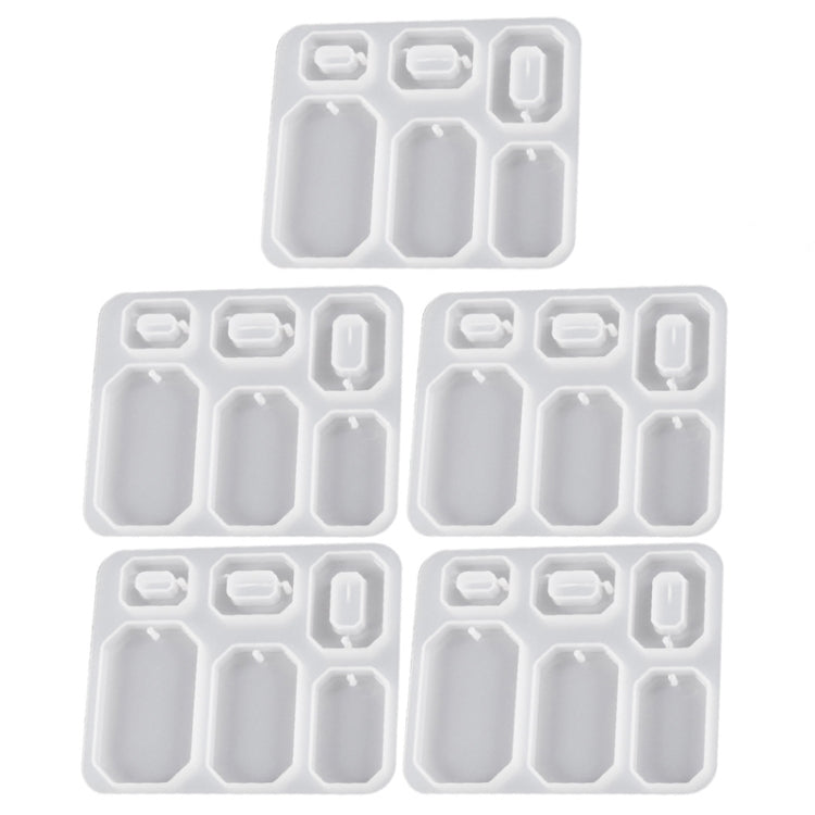 5pcs DIY Crystal Epoxy Earrings Silicone Mold Pendant Jewelry Mold, Spec: Block