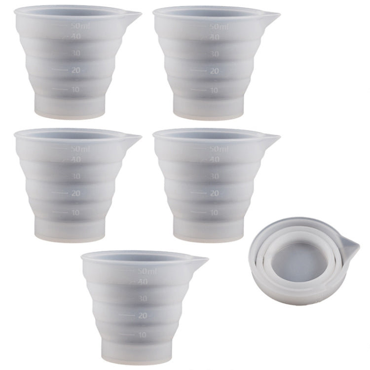 5pcs 50ml Folding DIY Epoxy Measuring Cup Silicone Mold Candle Plaster Glue Mixing Cup