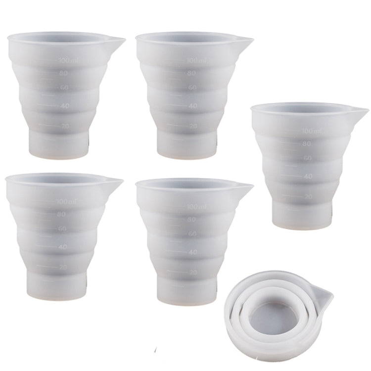 5pcs 100ml Folding DIY Epoxy Measuring Cup Silicone Mold Candle Plaster Glue Mixing Cup