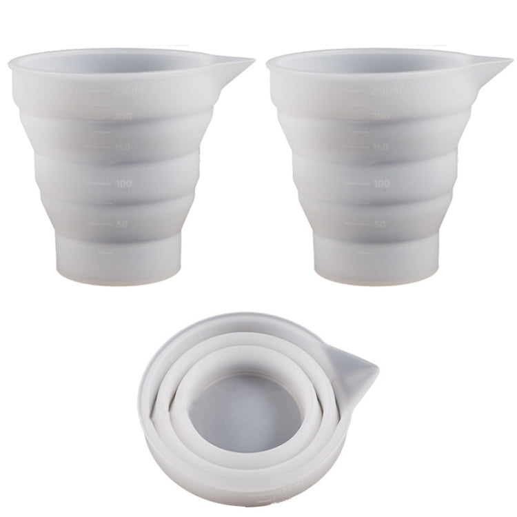 2pcs 250ml Folding DIY Epoxy Measuring Cup Silicone Mold Candle Plaster Glue Mixing Cup