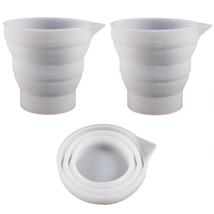 2pcs 500ml Folding DIY Epoxy Measuring Cup Silicone Mold Candle Plaster Glue Mixing Cup