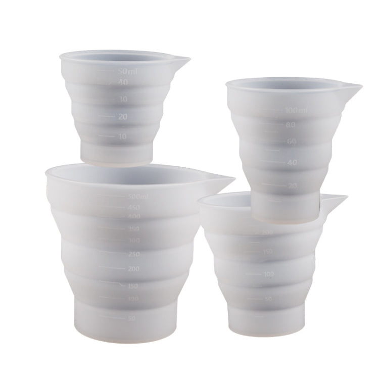 5pcs 100ml Folding DIY Epoxy Measuring Cup Silicone Mold Candle Plaster Glue Mixing Cup