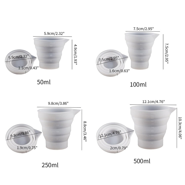 2pcs 250ml Folding DIY Epoxy Measuring Cup Silicone Mold Candle Plaster Glue Mixing Cup