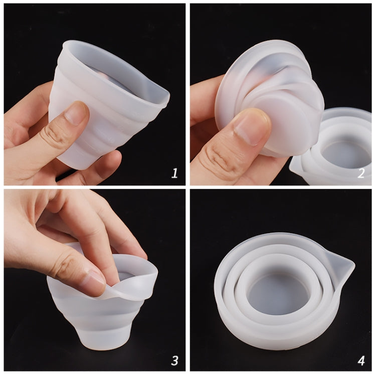 5pcs 50ml Folding DIY Epoxy Measuring Cup Silicone Mold Candle Plaster Glue Mixing Cup
