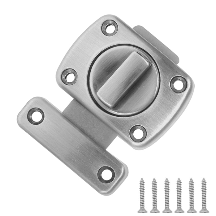 Stainless Steel Rotate Bolt Latch Anti-Theft Security Bathroom Door Lock Spring Latch, Specification: Large Silver