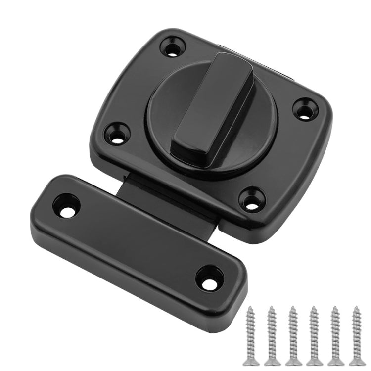 Stainless Steel Rotate Bolt Latch Anti-Theft Security Bathroom Door Lock Spring Latch, Specification: Extra Large Black